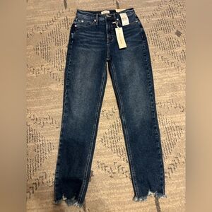 Nicole Miller Paris High Rise Ankle Slim Jeans Dark Wash Size 25 NWT
